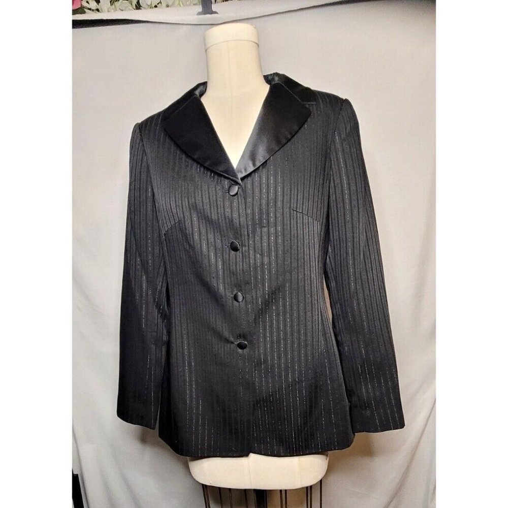 M.T Morgan Taylor Studio Women’s Black Lining Blazer Jacket Coat Size 6 Buttons